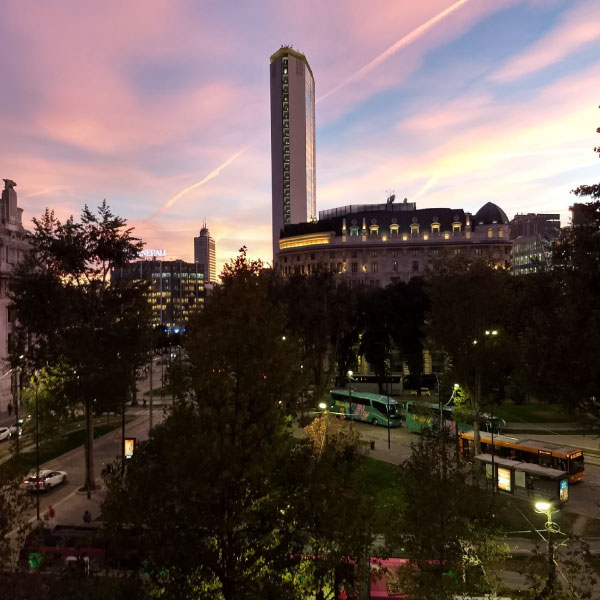 Milan Central Station on the sunrise